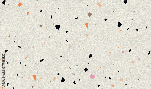 Cream Terrazzo Pattern Background, Black Orange Stone Chips, Modern Interior Design Texture