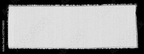 White Paper Texture Frame on Black Background, Rough Distressed Border, Grunge Design Element