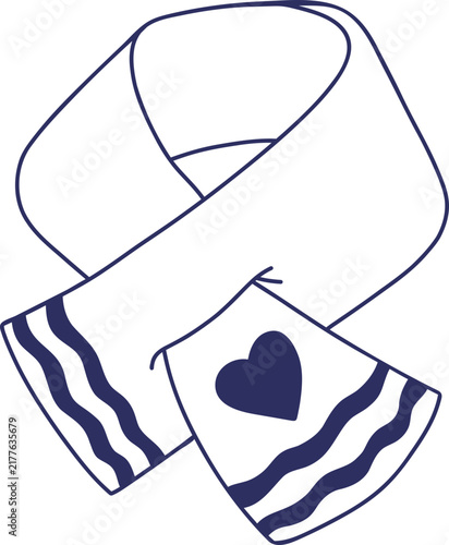 Winter Knitted Scarf Hand Drawn Doodle