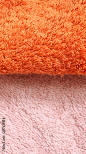 Orange and pink towels texture vertical