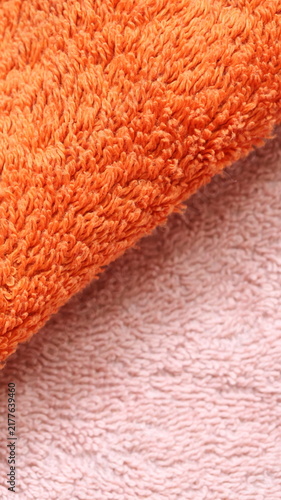 Orange and pink towels texture diagonal 