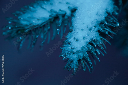 Принти на полотні Abstract blue bokeh light background with soft glowing sparkles