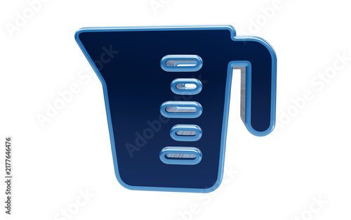 Fotografía Blue Measuring Cup: A stylized blue measuring cup with clear markings, symbolizing precision in the kitchen and laboratory