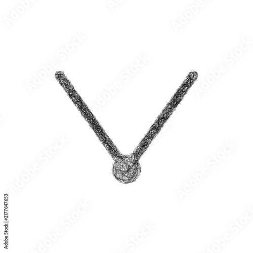 Bild auf Leinwand Black and white sketch vertex logo design
