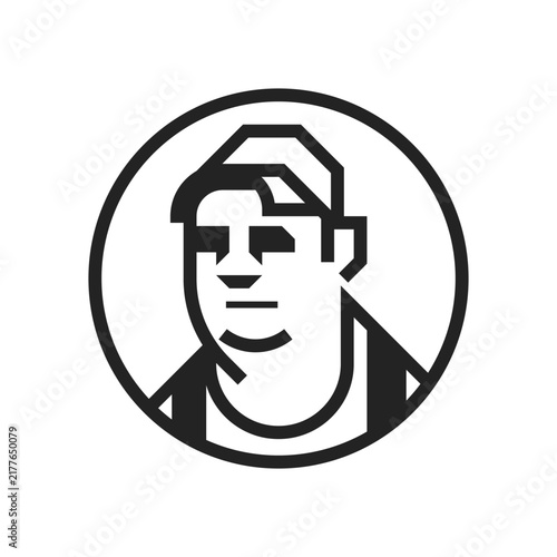 farm worker character clip art icon symbol, professional occupation, flat vector illustration