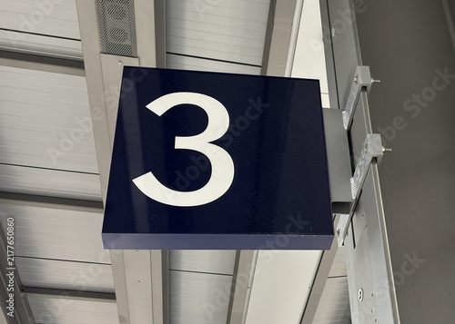 Train Station Platform Number Sign