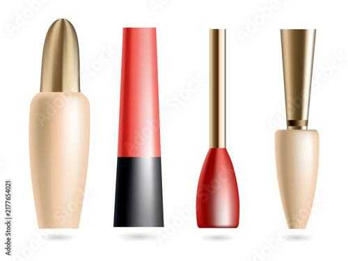 Canvastavla Cosmetic products for makeup and beauty routine transparent background