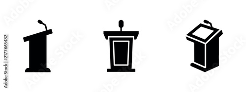 Foto Podium and Lectern Icons - Presentation and Speech Equipment