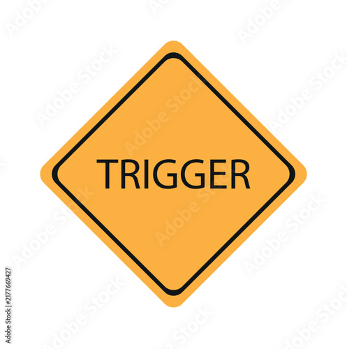 Speech bubble with word trigger on a white background