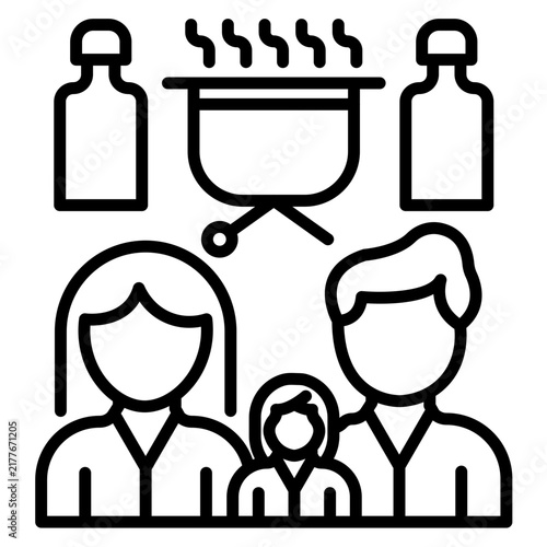 Family Barbecue Icon