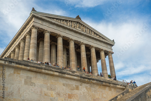 Walhalla Memorial Temple Above Danube River Near Donaustauf Regensburg Bavaria Germany