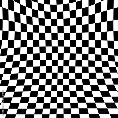 Transparent Pixel Optical Illusion Curved Checkerboard Seamless Pattern Background