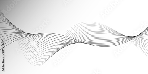 abstract modern smooth wavy black lines futuristic flowing technology isolated on white background