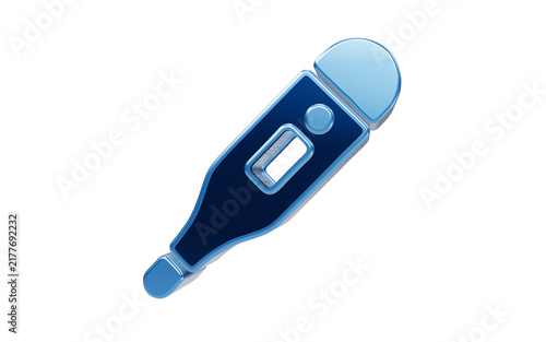 Digital Thermometer Icon: A sleek, modern digital thermometer presented as an icon, symbolizing health, measurement, and medical technology.