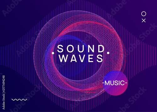 Techno Poster. Green Edm Set. Blue Music Event. Fest Trance Template. Electronic Radio Illustration. Night Club Flyer. Festival Vector. Violet Techno Poster