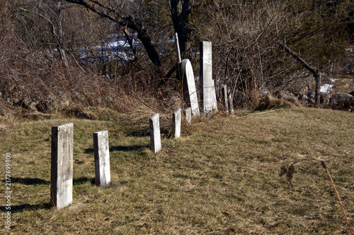 Old roadside graveyard, in upper jay new york in winter