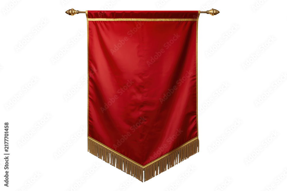 Obraz premium Narrow red hanging flag with fringe