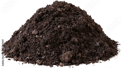 Canvastavla Isolated heap of nutrient-rich dark brown soil, fertile ground for plants and ga