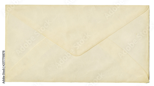 Canvastavla Isolated old blank envelope made of textured beige vintage paper mail for letter