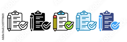 Assessment Icon Set Multiple Style Collection