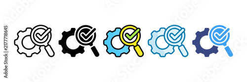 Quality Control Icon Set Multiple Style Collection