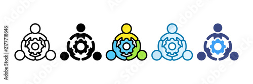 Teamwork Icon Set Multiple Style Collection