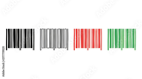 Colorful vertical bar code patterns