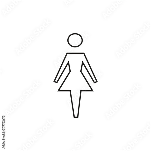 Woman Line Icon Vector Illustration Wireframe Female Profile Restroom Symbol