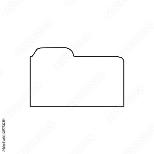 Folder Line Icon Vector Illustration Wireframe File Directory Storage Symbol