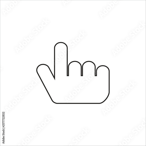 Clicking Hand Pointer Line Icon Vector Illustration Wireframe Touch Screen Cursor Symbol