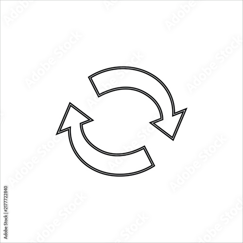 Refresh Line Icon Vector Illustration Wireframe Circular Arrows Reload Symbol
