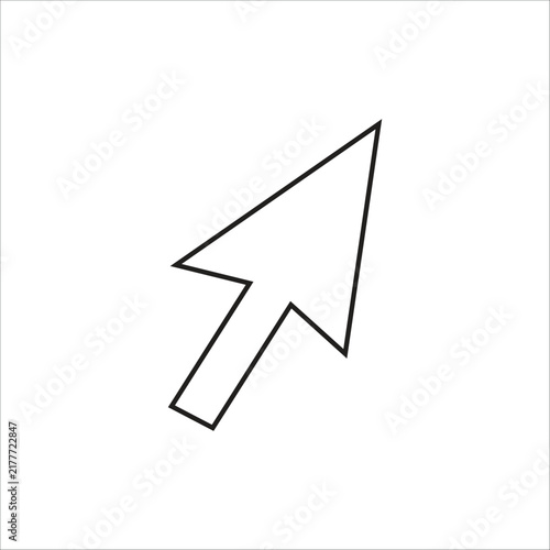 Cursor Arrow Line Icon Vector Illustration Wireframe Mouse Pointer Symbol