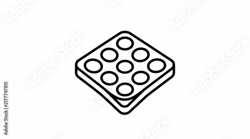 Drawing of a small makeup palette with circles