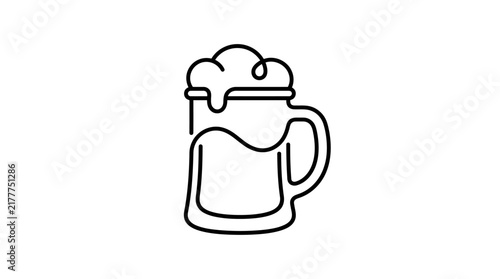 Beer mug icon with foam