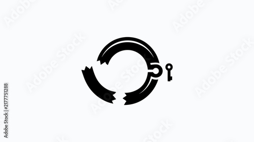 Abstract ring unlock symbol
