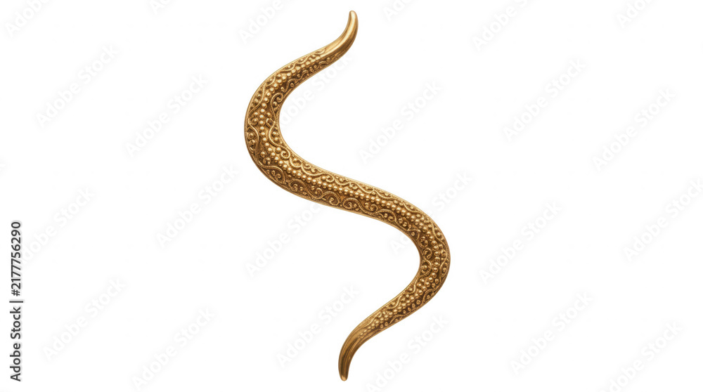 Obraz premium Eine mikroskopische Aufnahme eines einzelnen Fadenwurms, der sich in einer S-Kurve auf einem isolierten weißen Hintergrund bewegt und seine charakteristische segmentierte Textur zeigt.