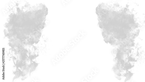 Soft White Smoke Clouds Overlay on Transparent Background.
