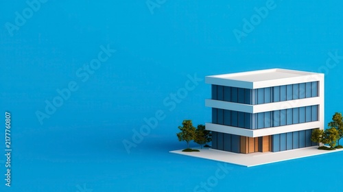 Isometric office showing multilevel company scaling