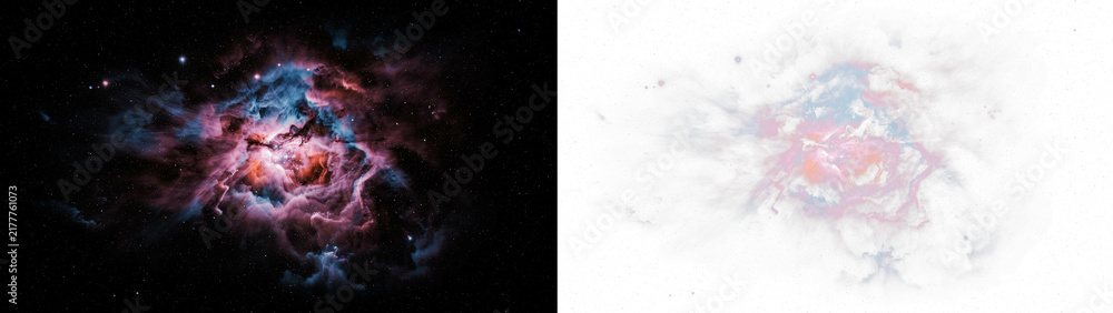 Fototapeta premium Nebula on transparent background