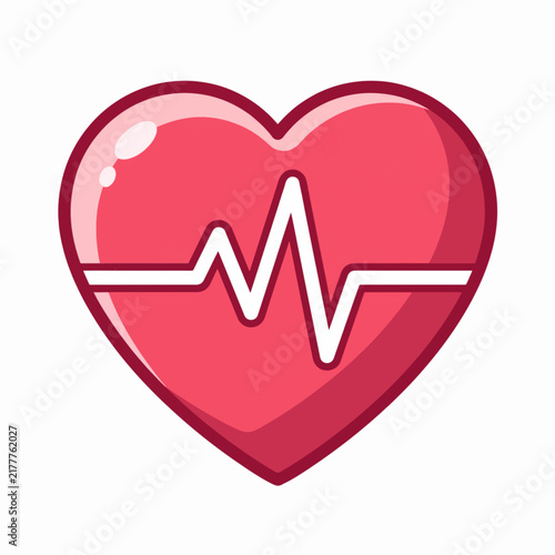 Heartbeat Pulse Icon Flat Vector Illustration For Healthcare Design