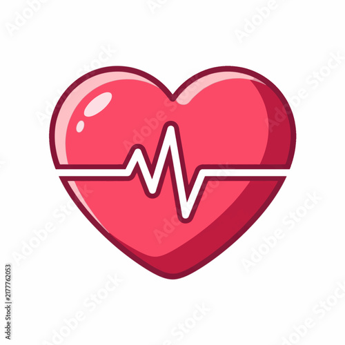 Medical Heart Pulse Cartoon Vector Illustration Clipart Icon