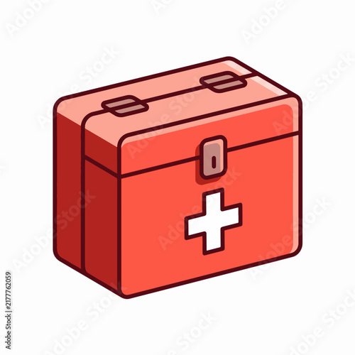 First Aid Kit Flat Vector Illustration For Medical Infographic Icon