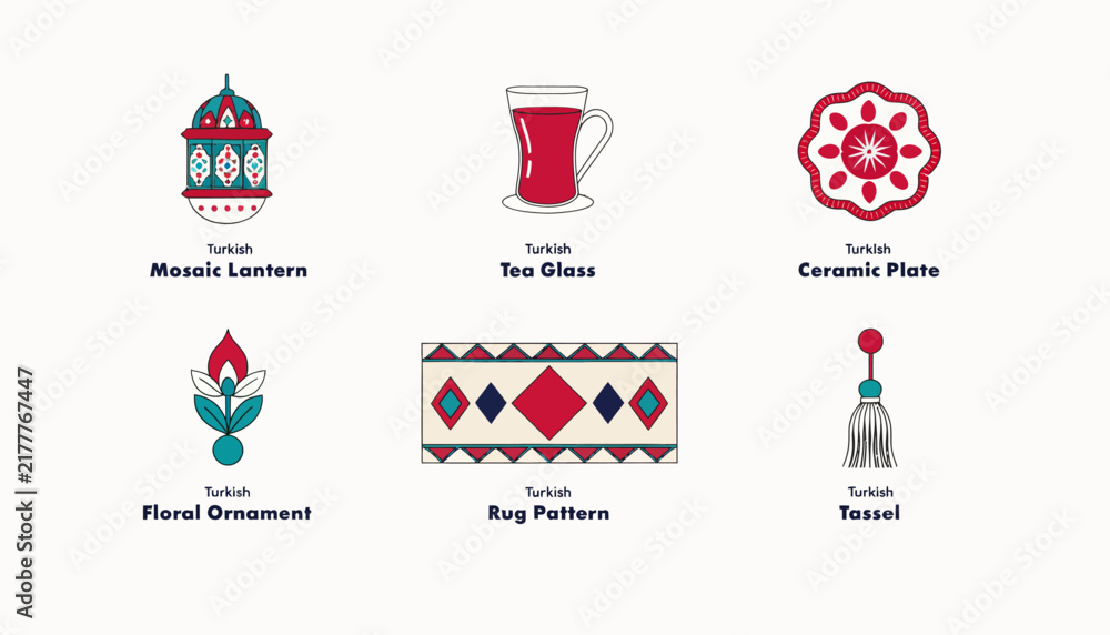 Fototapeta premium Turkish cultural symbols and ornaments