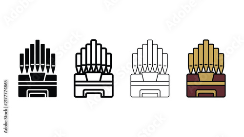 Bild auf Leinwand Pipe organ musical instrument during performance conceptual representation in si