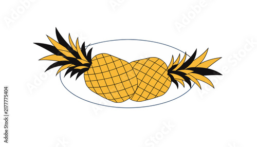 two pineapples on a plate