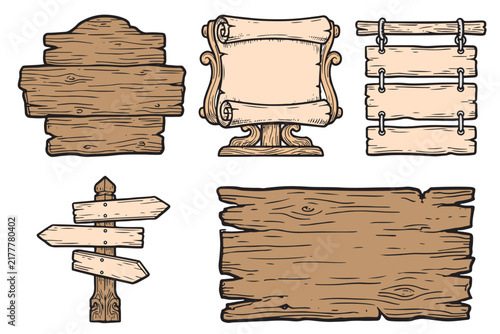 vintage classic wood sign illustration