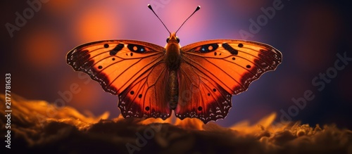 Vibrant Orange Butterfly with Spread Wings
