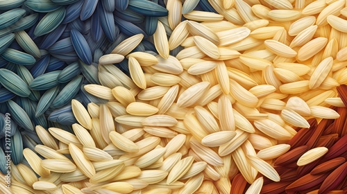 Artistic Multi-Colored Rice Grain Texture