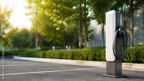 EV charging sustainability concept in premium cinematic natural light