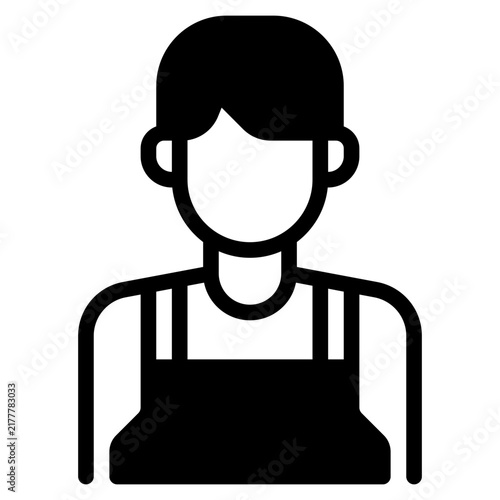 Vector Icon of Hairdresser with Scissors and Comb